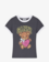 Camiseta Ganni corta negra peluche